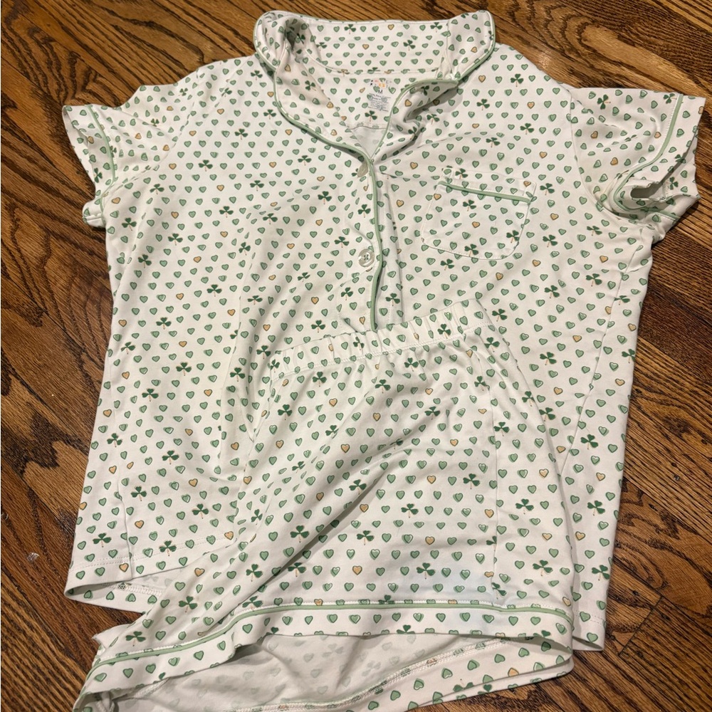 Roller Rabbit Green Heart Pajama Set